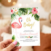 Invitation Flamingle Tropical Girl Baby shower