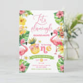 Invitation Flamingo 1er anniversaire (Debout devant)