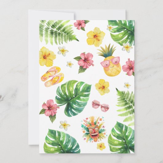 Invitation Flamingo 1er anniversaire (Dos)