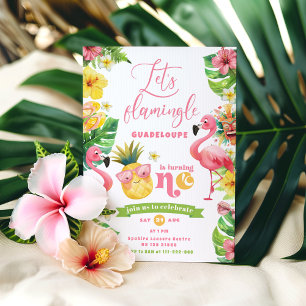 Invitation Flamingo 1er anniversaire