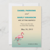 Invitation Flamingo Beach Save the Date | aqua (Dos)