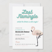 Invitation Flamingo Bleu Rétro Dernier Flamingle Enterrement (Devant)