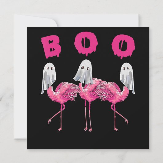 Invitation Flamingo | Fantôme Flamingo Boo Costume d'Hallowee (Devant)