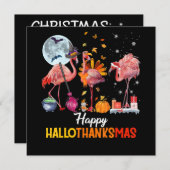 Invitation Flamingo|Flamingo Action de grâce Halloween Noël (Devant / Derrière)