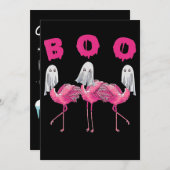 Invitation Flamingo | Flamingo fantôme Boo Costume d'Hallowee (Devant / Derrière)
