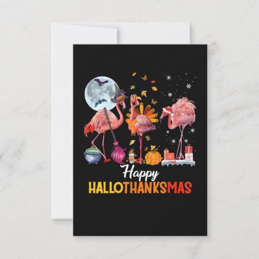 Invitation Flamingo|Flamingo Thanksgiving Halloween Noël (Devant)
