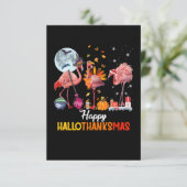 Invitation Flamingo|Flamingo Thanksgiving Halloween Noël (Debout devant)