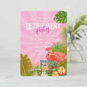 Invitation Flamingo Florida Tropical Pink Retirement (Debout devant)