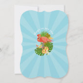 Invitation Flamingo Floride Tropical Bleu Retraite (Dos)