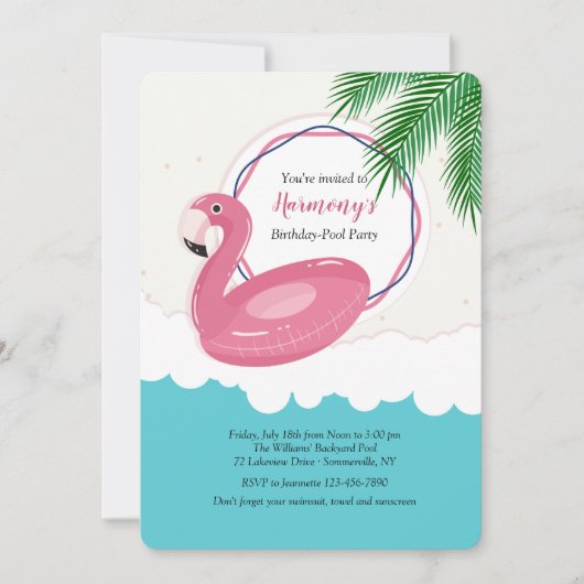 Invitation Flamingo Flottant (Devant)