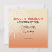 Invitation Flamingo Heart Kiss Save the Date | pêche (Dos)