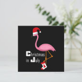 Invitation Flamingo | Noël de flamingo en juillet Fête drôle (Debout devant)