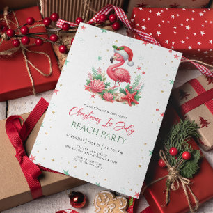 Invitation Flamingo Noël en Juillet