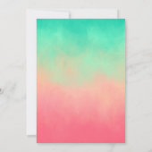 Invitation Flamingo Premier Anniversaire à l'aquarelle en été (Dos)