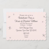 Invitation Flamingo Rose Filles de Nuit! festonné (Dos)
