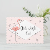 Invitation Flamingo Rose Filles de Nuit! festonné (Debout devant)