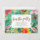 Invitation flamingo tropical fête d'anniversaire BBQ invitati (Devant)