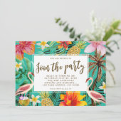 Invitation flamingo tropical fête d'anniversaire BBQ invitati (Debout devant)