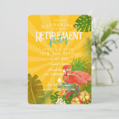 Invitation Flamingo Tropical Jaune Retraite I (Debout devant)