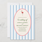 Invitation Flamingo Tropics Modern Coastal Island Wedding  (Devant)