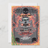 Invitation Flamme crâne métallique Halloween (Devant)