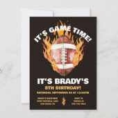 Invitation Flamme de football fête d'anniversaire (Devant)