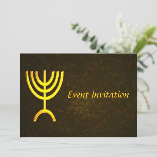 Invitation Flamme de Menorah (Debout devant)