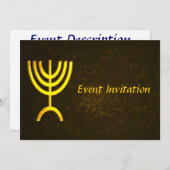 Invitation Flamme de Menorah (Devant / Derrière)
