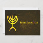 Invitation Flamme de Menorah<br><div class="desc">Cette invitation peut être utilisée pour n'importe quelle occasion : une fête Purim, un séder de Pâque, un Bar ou un Bat mitzvah. Un rendu numérique de la menorah juive à sept branches (hébreu : מְ וֹ נ רָ ‎). La menorah à sept branches, utilisée dans le sanctuaire portatif mis...</div>