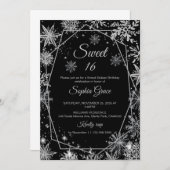 Invitation Flamme de neige d'hiver Sweet 16 fête d'anniversai (Devant / Derrière)