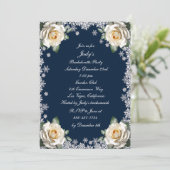 Invitation Flamme de neige Roses Blanches Fête de Noël Bachel (Debout devant)