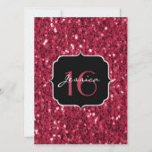 Invitation Flamme de parties scintillant rose magenta foncé b (Devant)