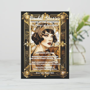 Invitation Flamme fille brunette 1920's costume formel