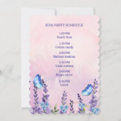 Invitation Flamme florale mignonne sur les papillons Annivers (Dos)