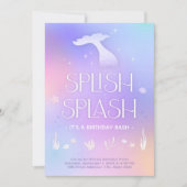 Invitation Flamme grise Whimsical Sparkly Mermaid Anniversair (Devant)