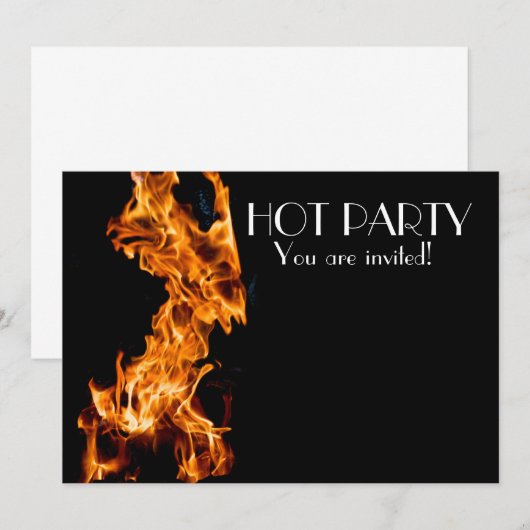 Invitation Flamme orange (Devant / Derrière)