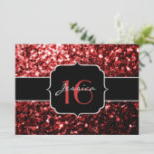 Invitation Flamme rouge foncé Parties scintillant scintille G (Debout devant)