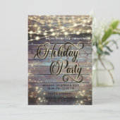 Invitation Flammes à cordes en bois entreprise Fête fête (Debout devant)