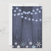 Invitation Flammes à cordes flocons de neige grange bois garç (Dos)
