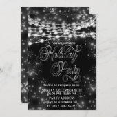Invitation Flammes à cordes noir blanc entreprise Fête (Devant / Derrière)