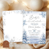 Invitation Flammes de neige argentées Baby shower d'arbre de 