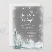 Invitation Flammes de neige blanches d'hiver Jingle et Mingle (Devant)