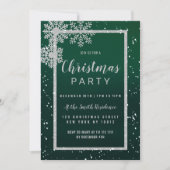 Invitation Flammes de neige blanches en argent à Noël (Devant)