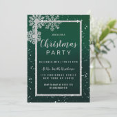 Invitation Flammes de neige blanches en argent à Noël (Debout devant)