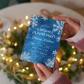 Invitation Flammes de neige blanches et Pyjamas de Noël bleu