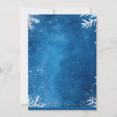 Invitation Flammes de neige blanches et Pyjamas de Noël bleu (Dos)