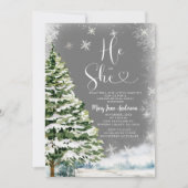 Invitation Flammes de neige blanches - Révélation de genre hi (Devant)