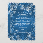 Invitation Flammes de neige blanches sur la Fête des mariées  (Devant / Derrière)