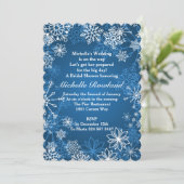 Invitation Flammes de neige blanches sur la Fête des mariées  (Debout devant)