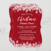 Invitation Flammes de neige Blanches tendance Fête de Noël (Devant / Derrière)